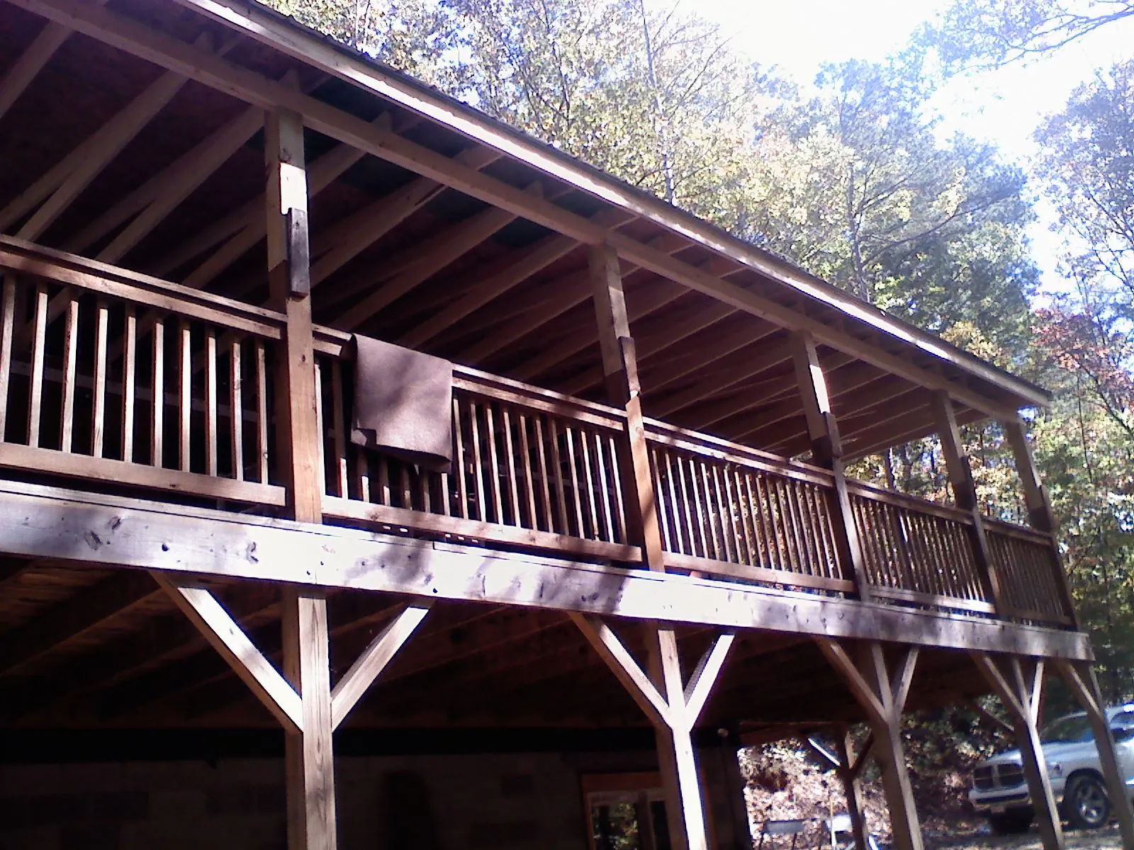 Timber framing under a new elevated porch and deck — Roof Leak Repair in Bloomingdale by Roofing Brothers